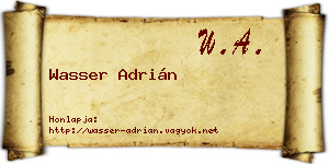 Wasser Adrián névjegykártya